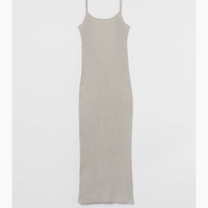 H&M ribbed midi dress in cream